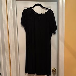 Skies Are Blue Black Lace Maternity Dress